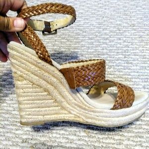 Michael Kors brown espadrilles platforms sz 10